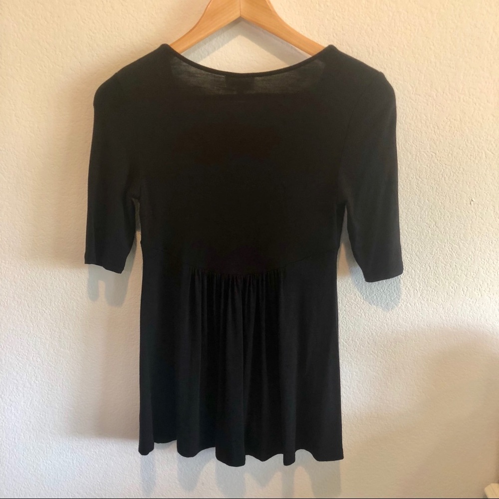 Anthropologie black ruched top - Picture 3 of 7